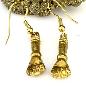 Artisan casted Brass hand Earrings